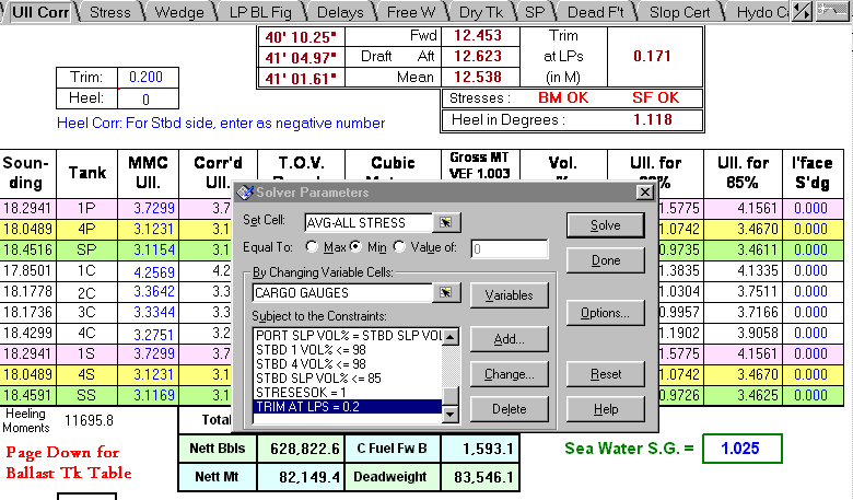 Solver Dialog Box