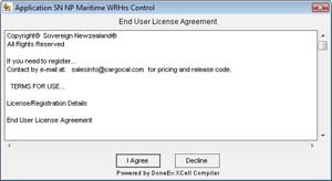 Cargocal.com - License Agree Dialog Box